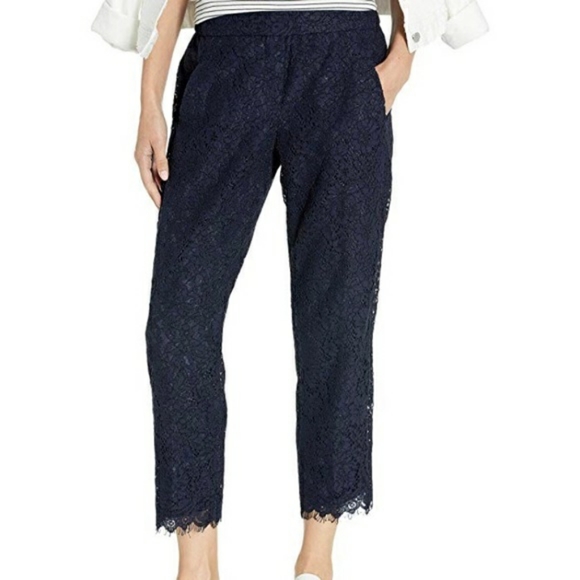 ☆NWT J.Crew Easy Pants in Lace Navy - Picture 4 of 5